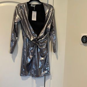 Lioness gun metal mini dress